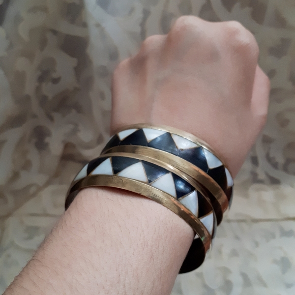 Set of 2 vintage handmade bangles, bracelets. - Picture 2 of 8